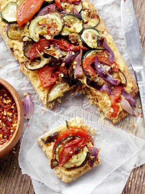 Grilled Vegetable and Hummus Tart