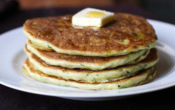Lemon Zucchini Pancakes with a Heart of Brie